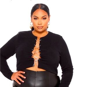 Fashion Nova Party Starter Long Sleeve Top
